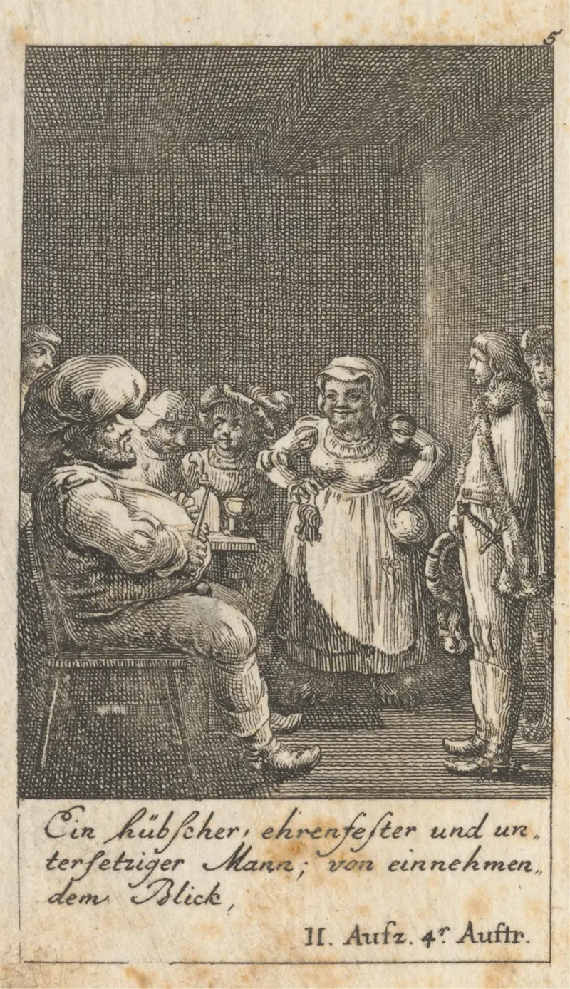 Henrik IV, del I, akt II, scen IV av Daniel Nikolaus Chodowiecki