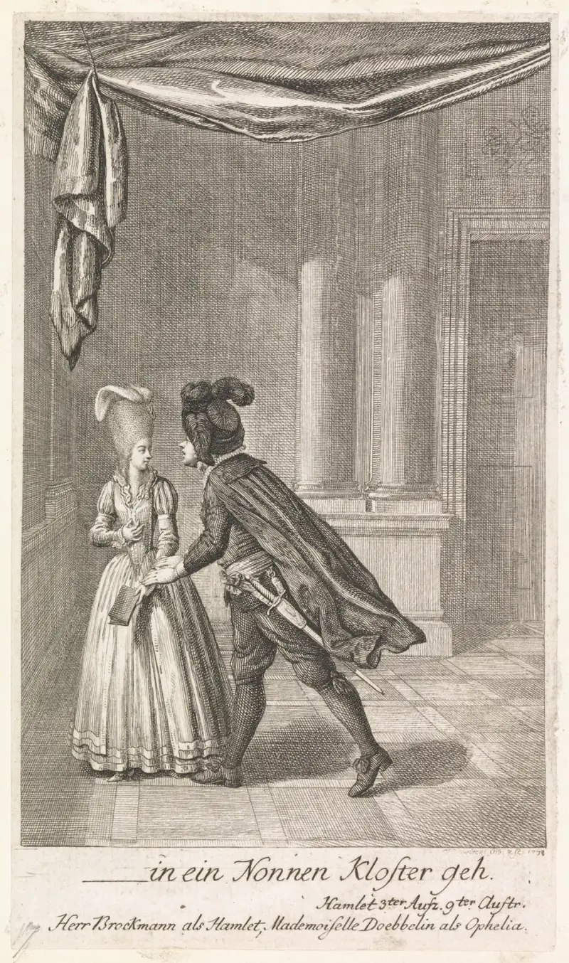 …in ein Nonnen Kloster geh: ‚Hamlet‘, Act III, Scene IX von Daniel Nikolaus Chodowiecki