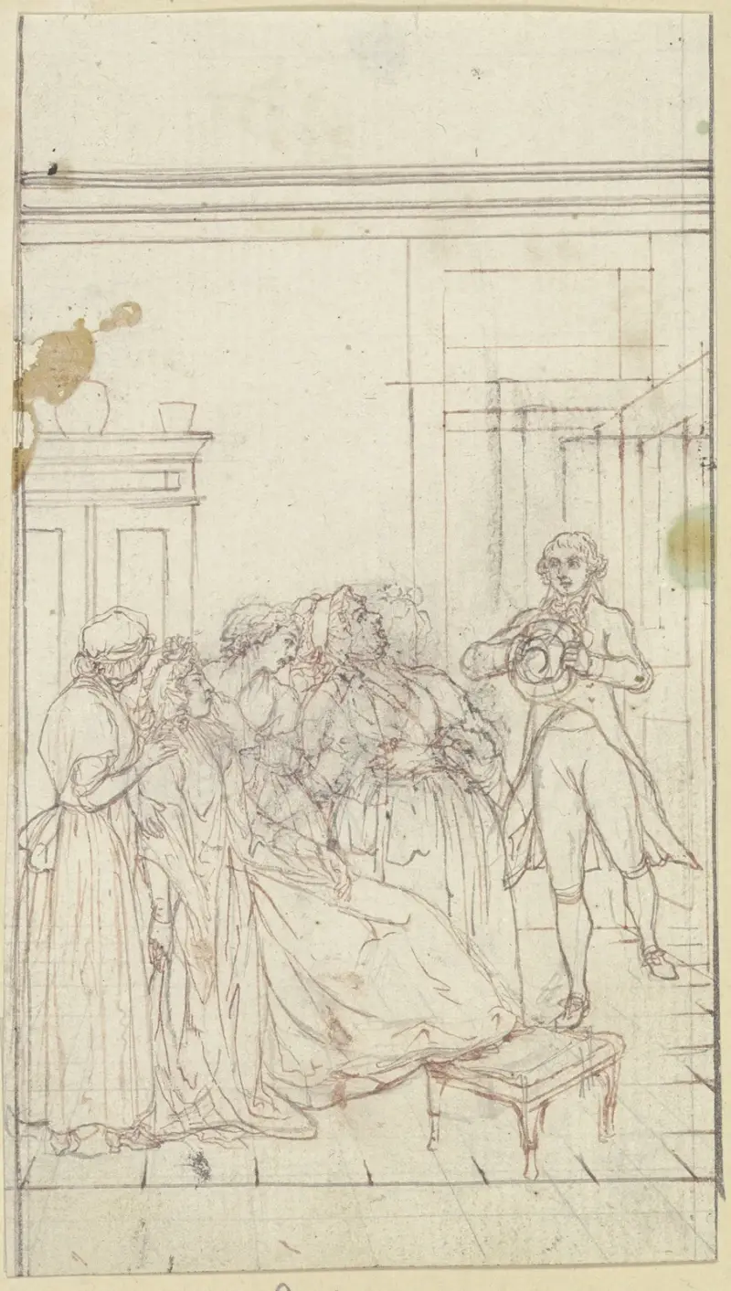 Unconscious Clarissa av Daniel Nikolaus Chodowiecki