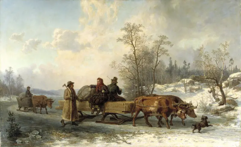 Peasants from Sorunda on their Way to Stockholm av Nils Andersson