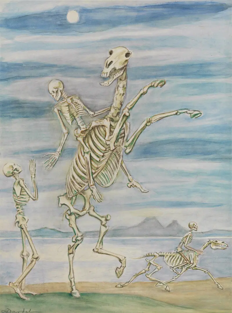 Skelet na koni, Nils Dardel