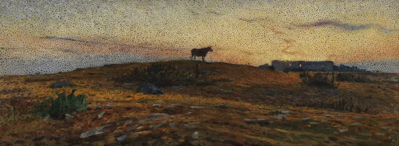 Öländsk hed vid solnedgång av Nils Kreuger