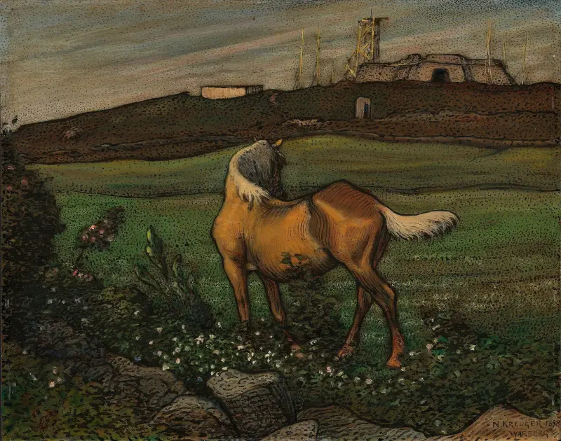 Gelbes Pferd von Nils Kreuger