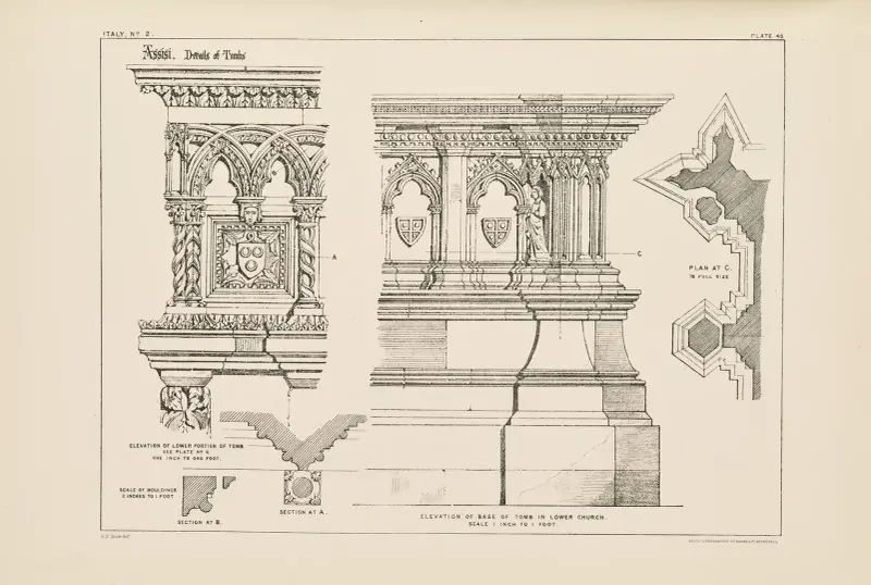Assisi. Details of Tombs, Lower Church. av Richard Norman Shaw