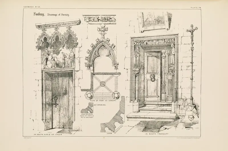 Freiburg. Cathedral. Doorways of Sacristy av Richard Norman Shaw