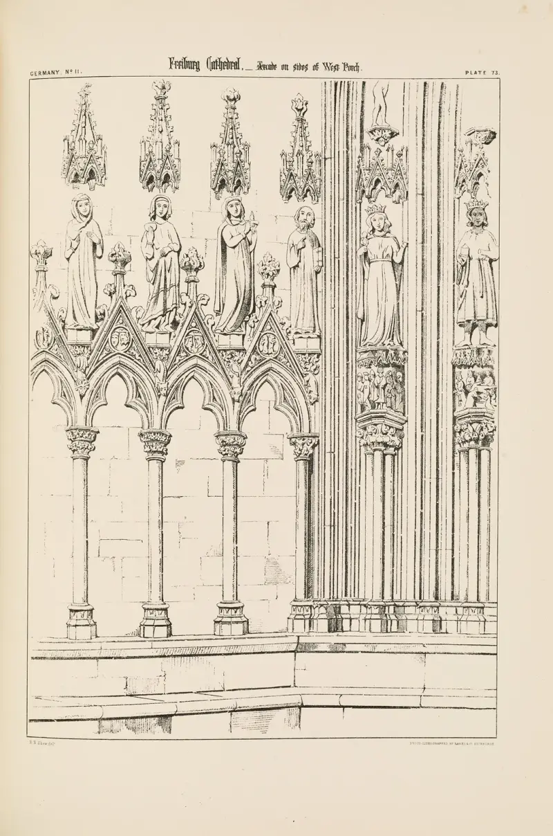 Freiburg. Cathedral. View of Arcade, West Porch. av Richard Norman Shaw
