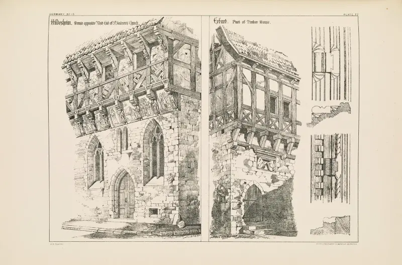 Hildesheim. House opposite West End of St. Andrew’s Church, Erfurt. part of Timber House av Richard Norman Shaw