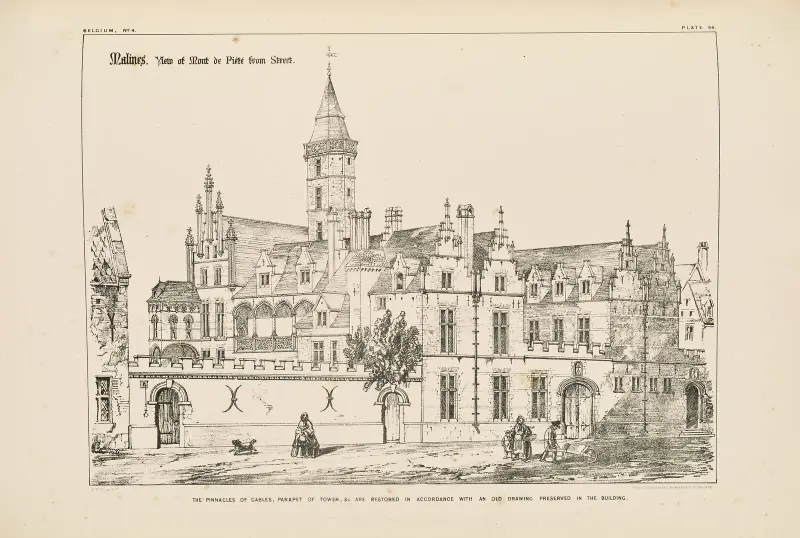 Malines. Mont de Piété. Vy från gatan av Richard Norman Shaw