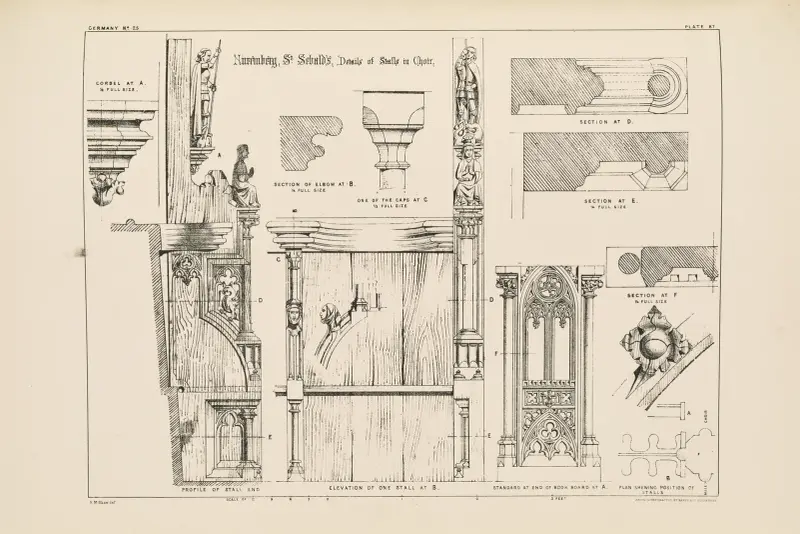 Nuremberg. St. Sebald’s. Details of Stalls in Choir, 1872 – nr 2 av Richard Norman Shaw