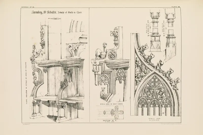 Nuremberg. St. Sebald’s. Details of Stalls in Choir, 1872 – nr 1 av Richard Norman Shaw