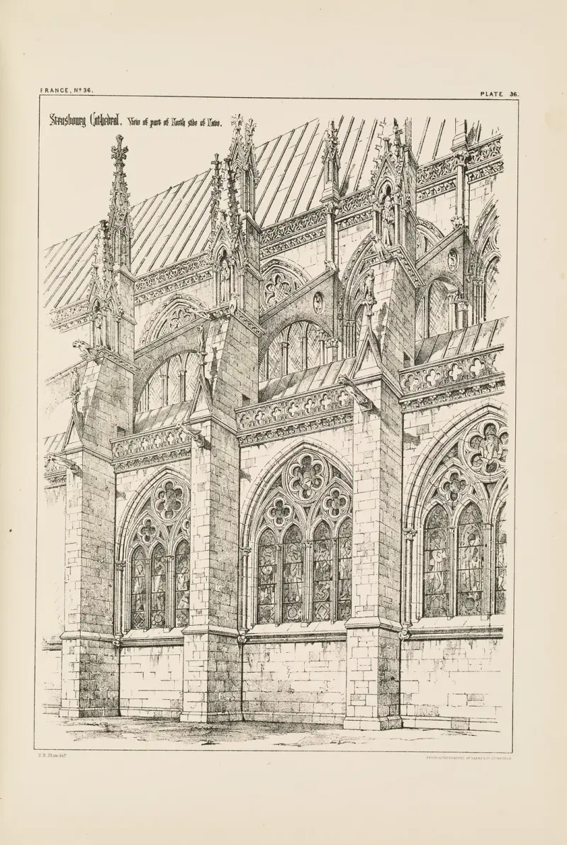 Strasbourg. Cathedral. View of part of North Side av Richard Norman Shaw