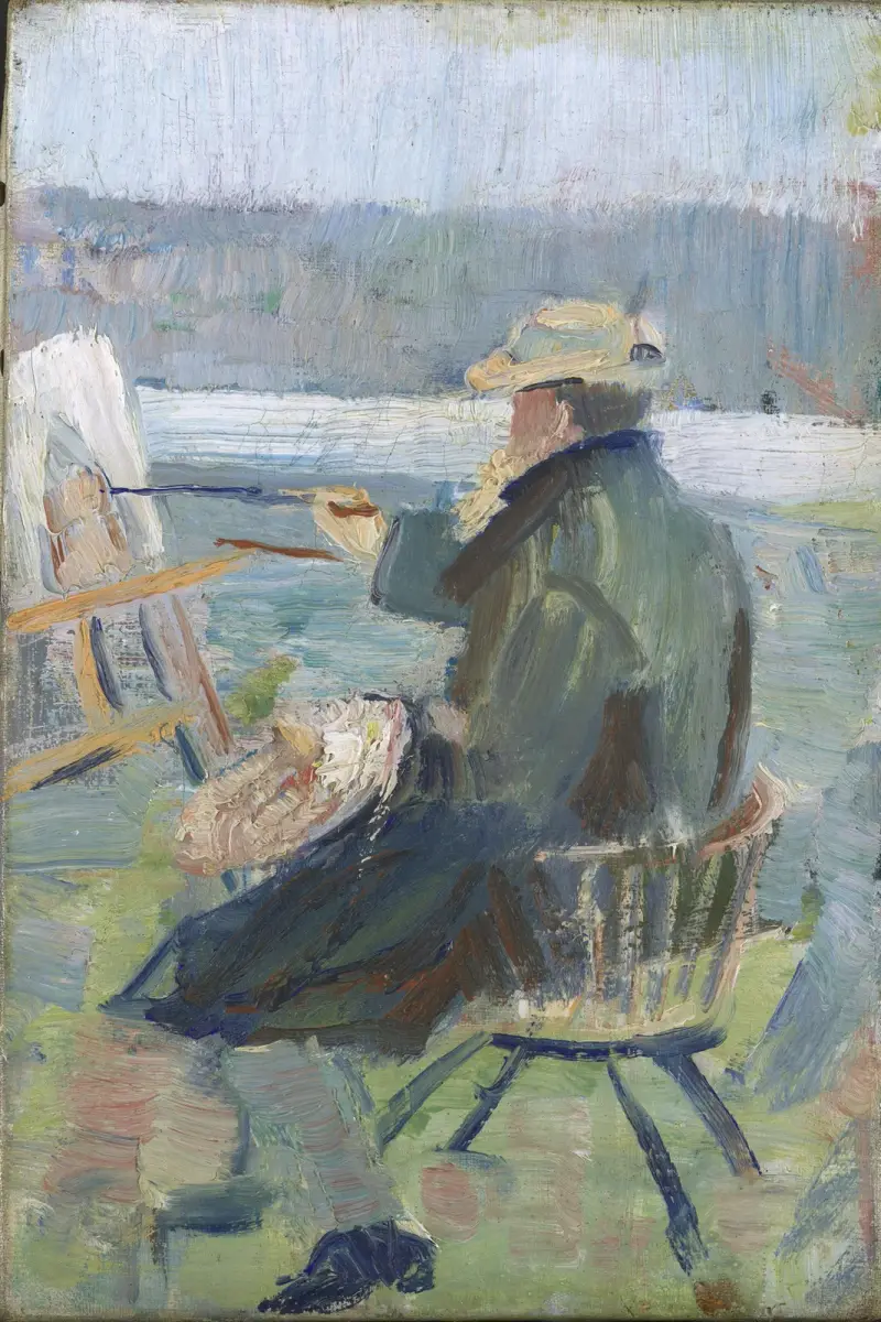 Christian Krohg at the Easel av Oda Krohg