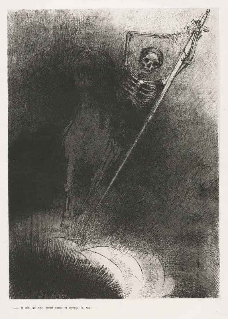 And His Name That Sat on Him Was Death av Odilon Redon