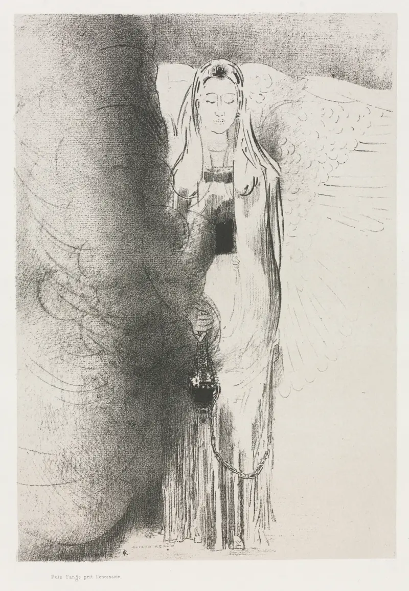 And the Angel Took the Censer av Odilon Redon