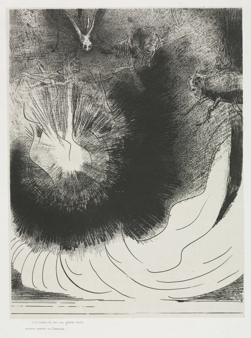 And There Fell a Great Star from Heaven, Burning as it were a Lamp av Odilon Redon
