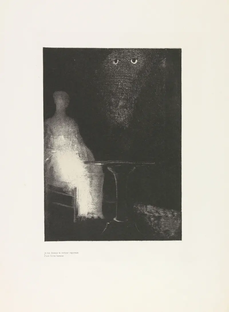 Below, I Saw the Vaporous Contours of a Human Form av Odilon Redon
