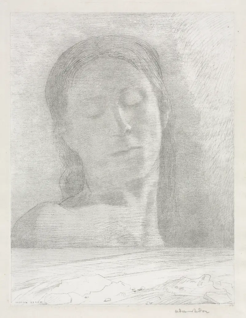 Geschlossene Augen, 1890 – Nr. 2 von Odilon Redon