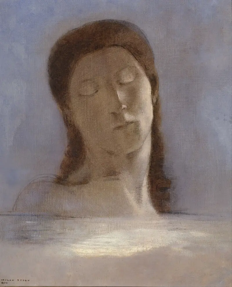 Zavřené oči, 1890 – Nr. 1, Odilon Redon