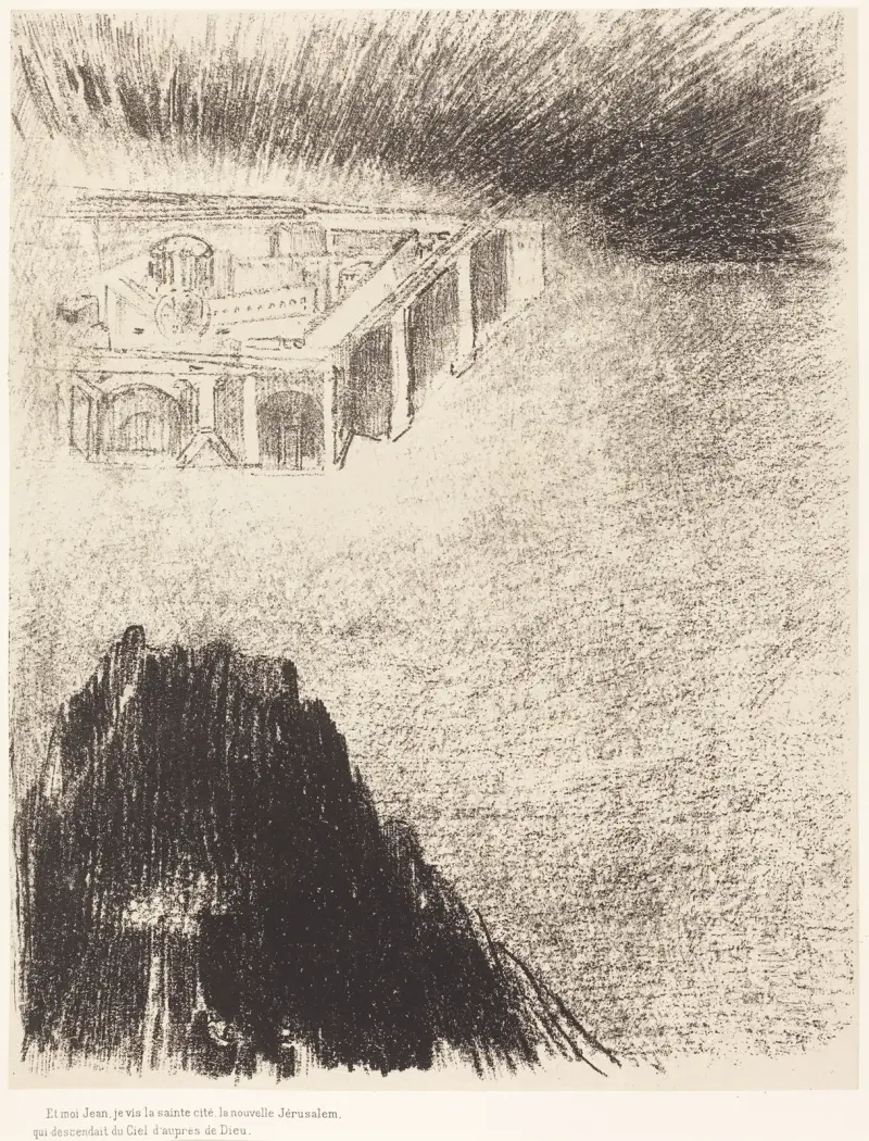 Et moi, Jean, Je vis la sainte cite, la nouvelle Jerusalem, qui descendait du ciel, d’aupres de dieu av Odilon Redon
