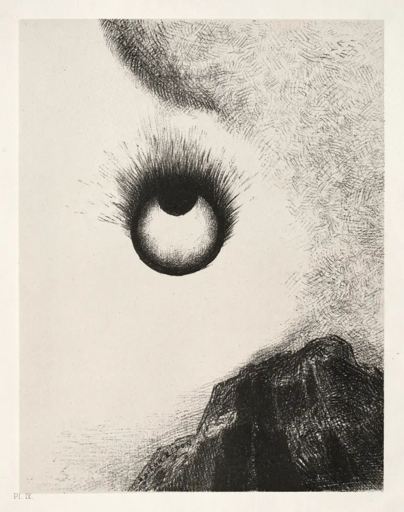 Überall stehen Augen in Brand von Odilon Redon