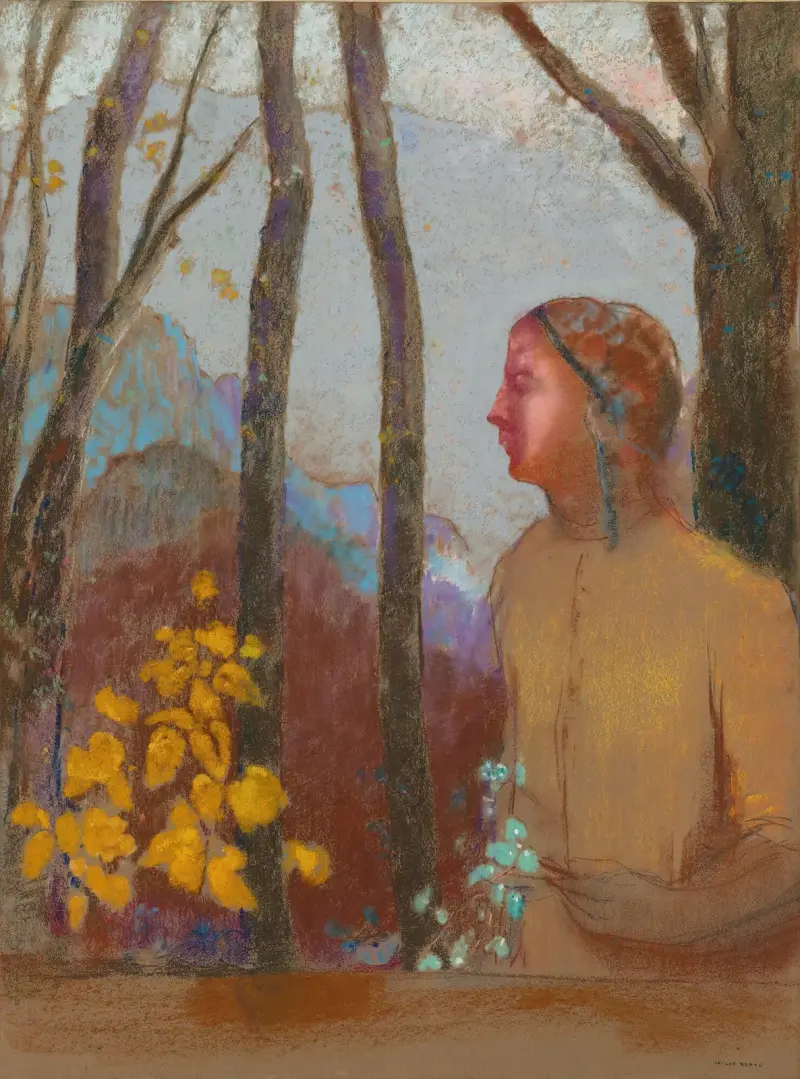 Beschwörung (Frau am Berg) von Odilon Redon