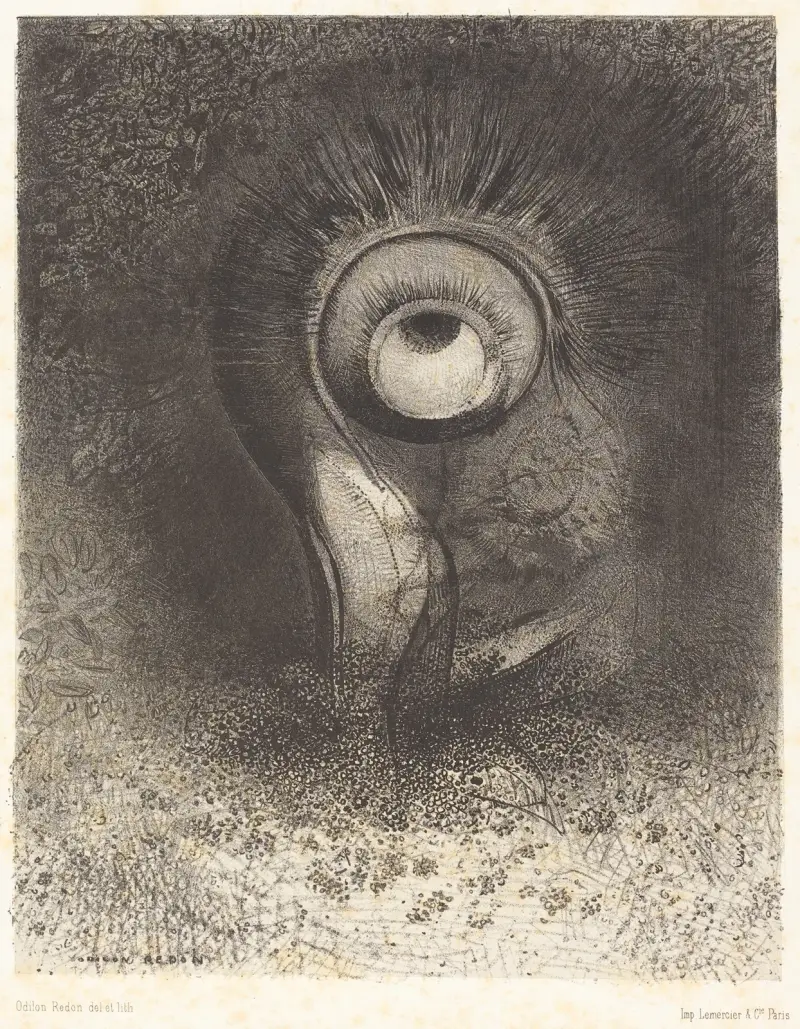 Il y eut peut-etre une vision premiere essayee dans la fleur av Odilon Redon