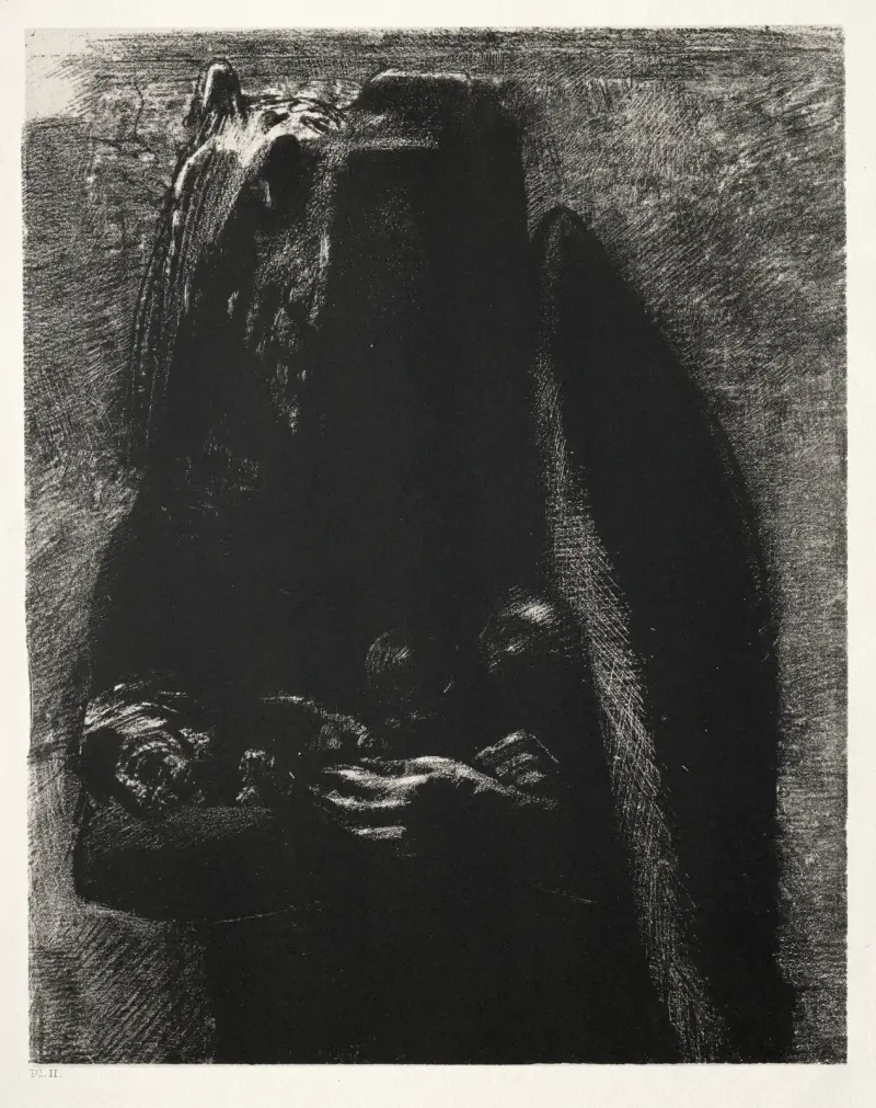 It Is the Devil, Bearing Beneath His Two Wings the Seven Deadly Sins av Odilon Redon