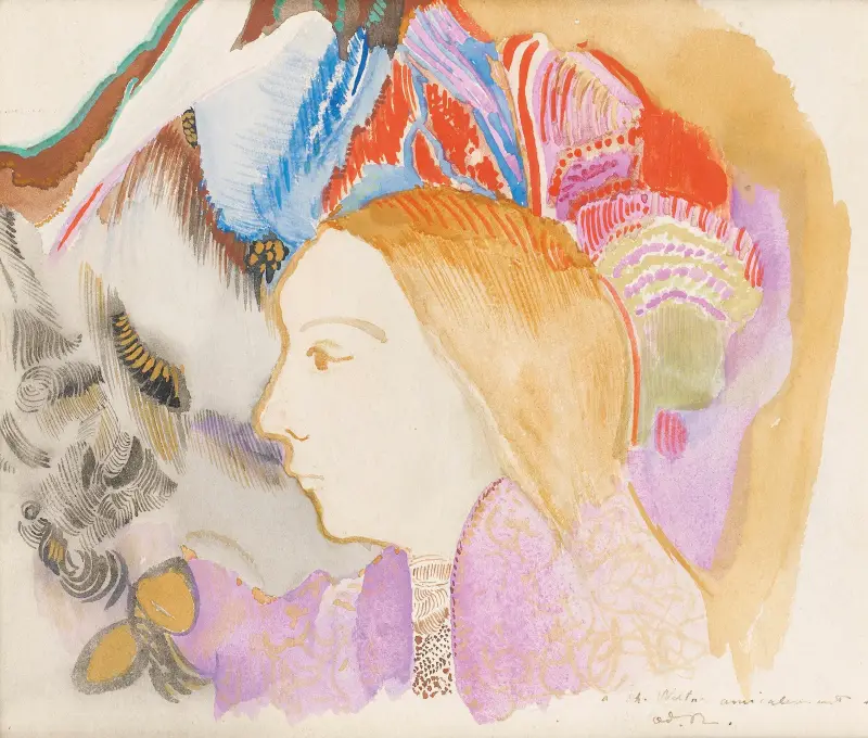 Jeune Fille Et Fleurs av Odilon Redon