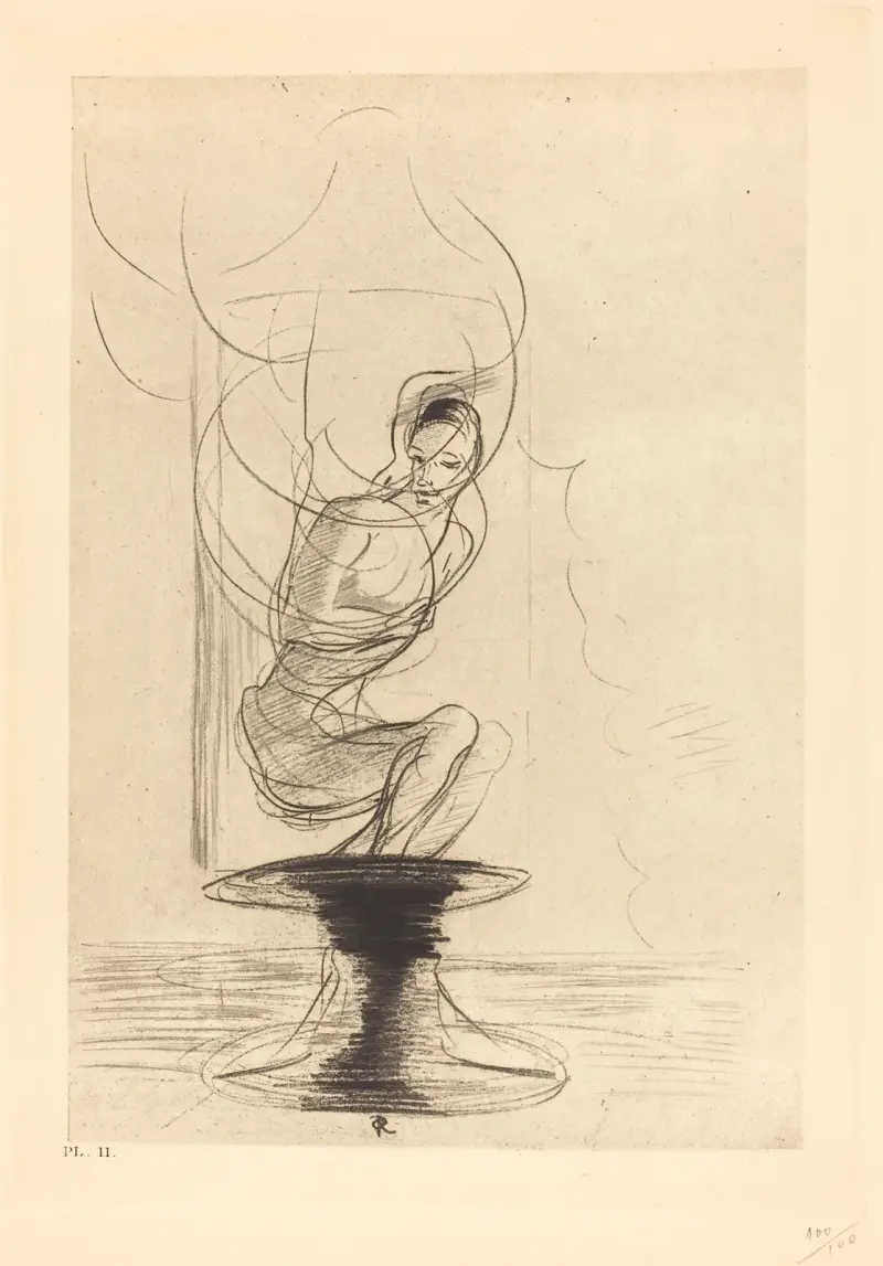 Parfois on trouve un vieux flacon qui se souvient, d’ou jaillit toute vive une ame qui revient, 1890 – nr 2 av Odilon Redon