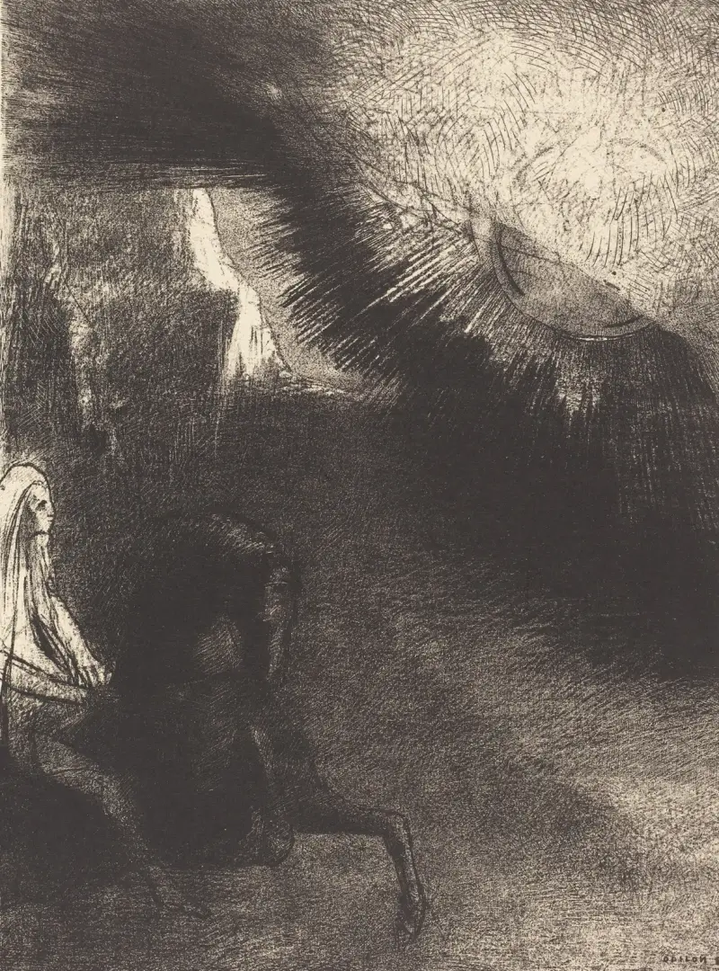 Pélerin du monde sublunaire (Pilgrim of the sublunary world) av Odilon Redon