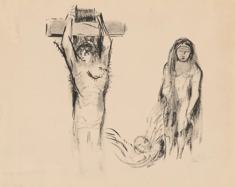 Der heilige Antonius und die zwei Versucherinnen von Odilon Redon