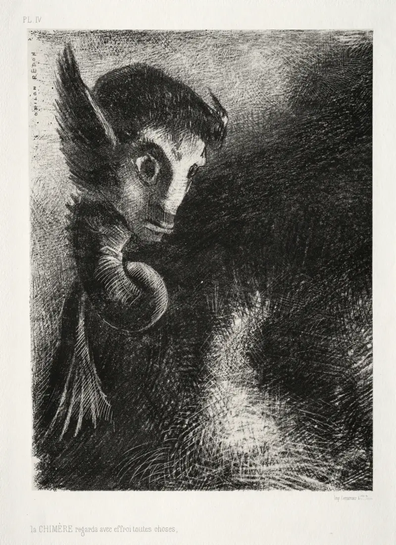 The Chimera Gazed at All Things with Fear av Odilon Redon