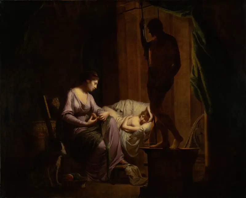 Penelope löser upp sitt vävstycke av Joseph Wright of Derby