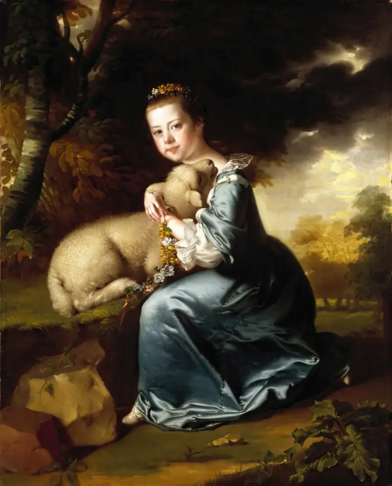 Porträtt av miss Frances Warren av Joseph Wright of Derby