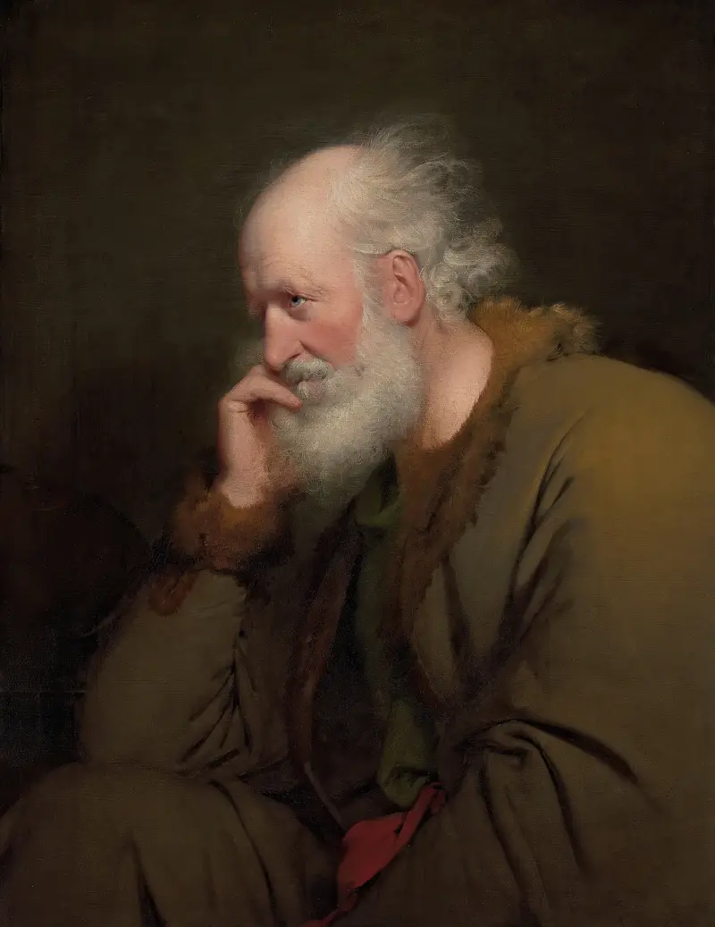Study of an old man av Joseph Wright of Derby