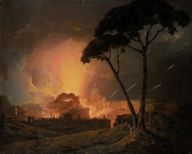 Den årliga girandolan vid Castel Sant'Angelo, Rom av Joseph Wright of Derby