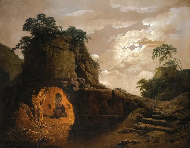 Vergilius grav i månsken av Joseph Wright of Derby