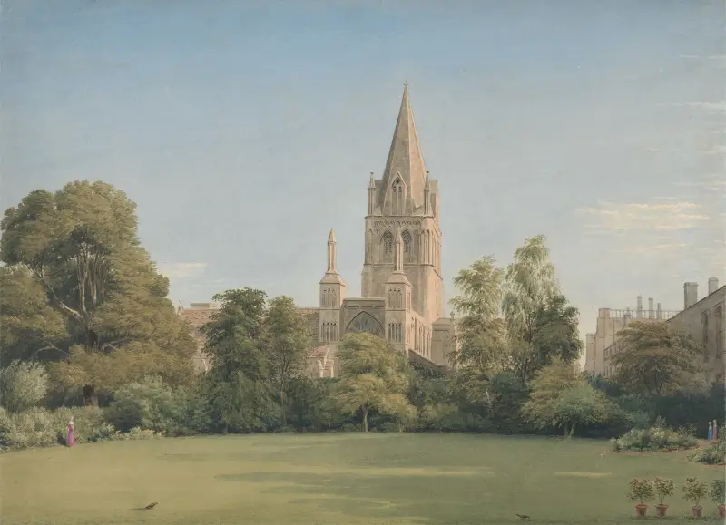 Utsikt från dekanens trädgård, Christ Church, Oxford av William Turner of Oxford