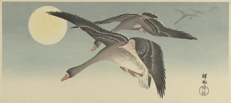Husi za úplňku, Ohara Koson
