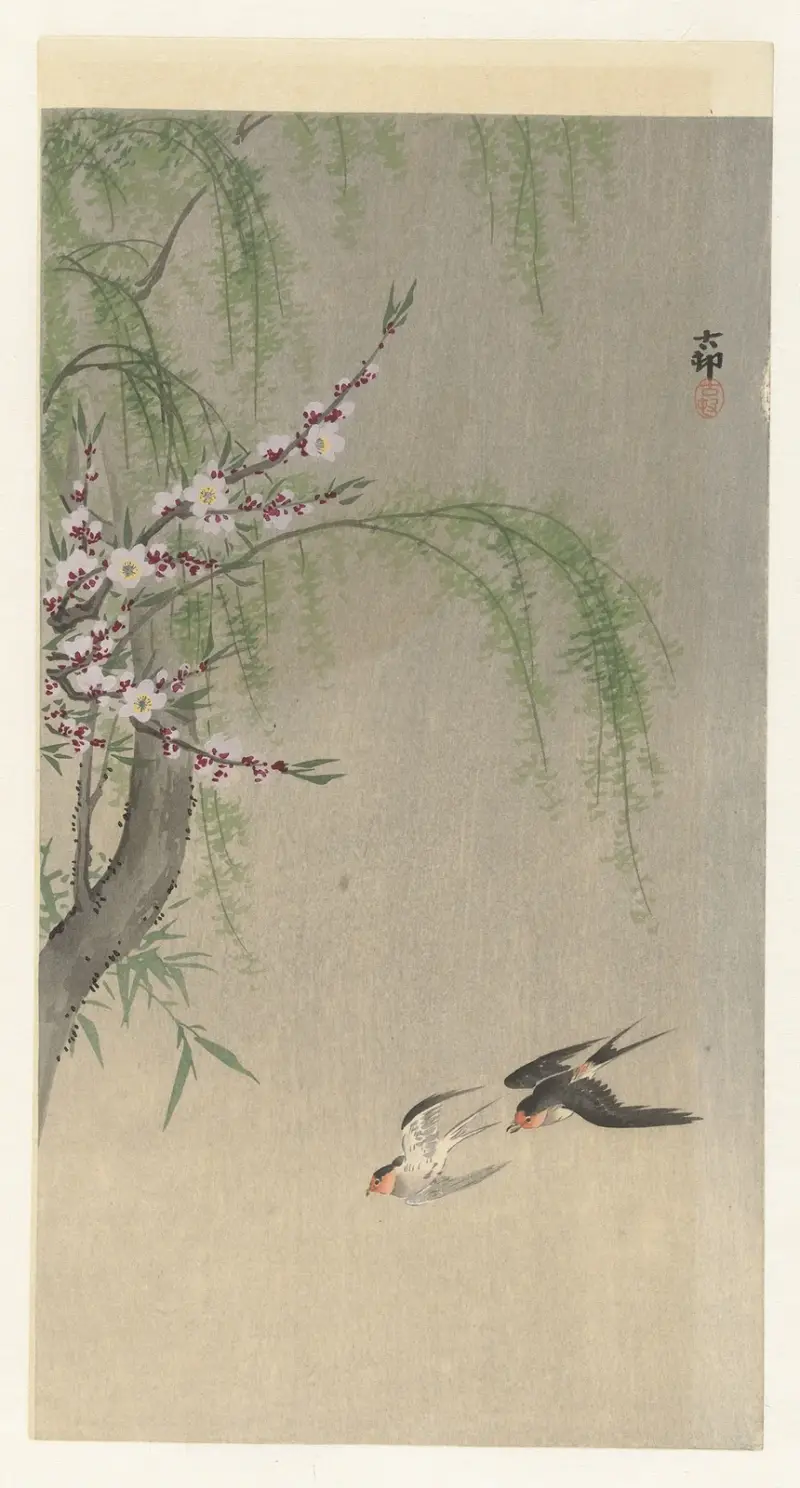 Svalor i flykt av Ohara Koson
