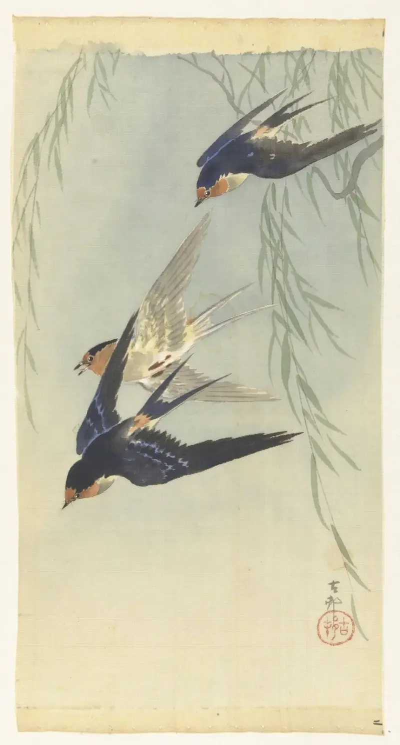 Tři ptáci v plném letu, Ohara Koson