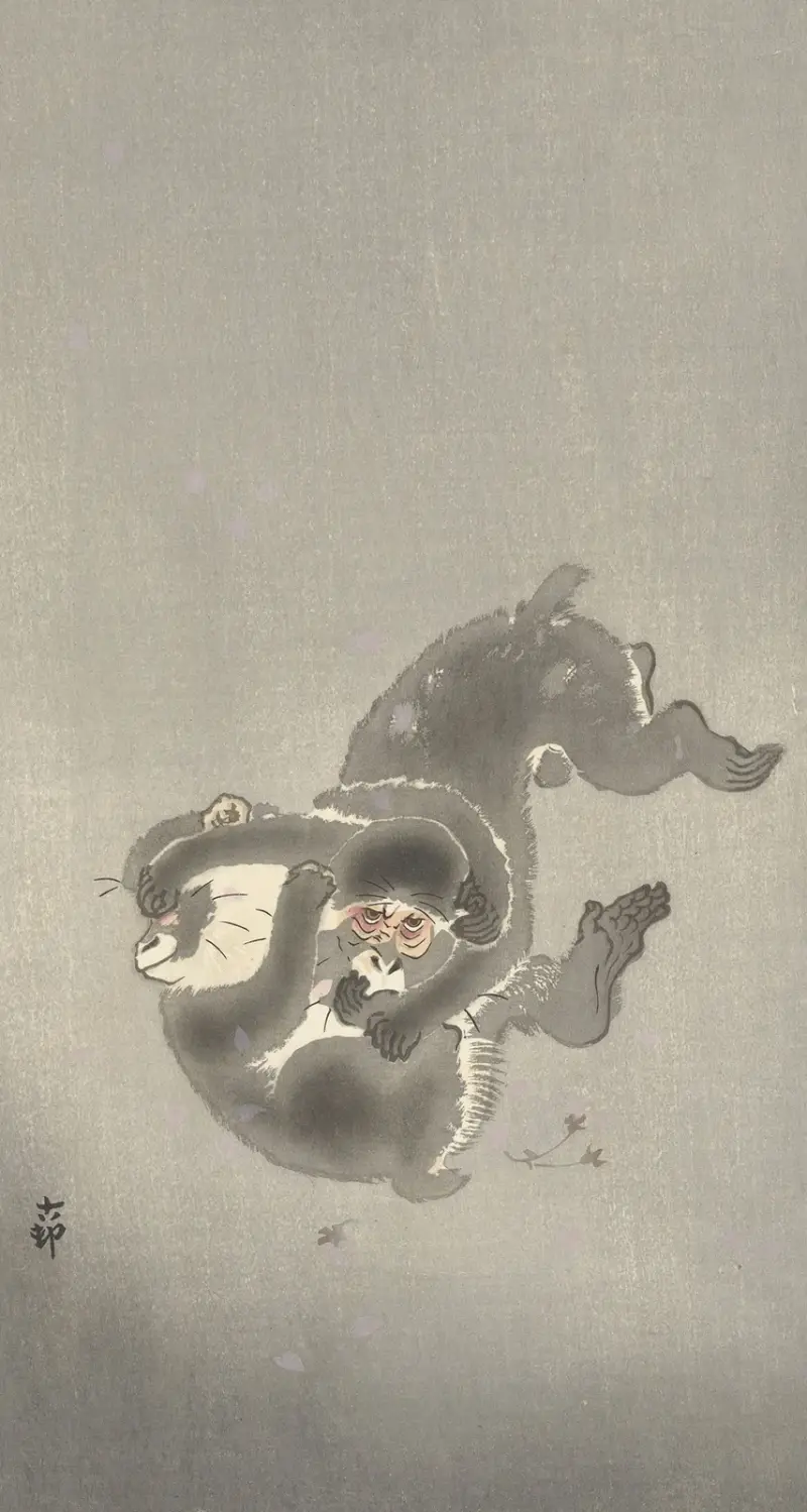 Dvě hrající si opice, Ohara Koson