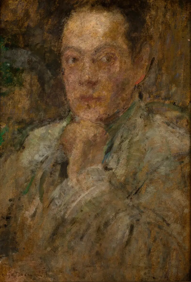 Porträtt av skulptören Stefan Zbigniewicz av Olga Boznanska