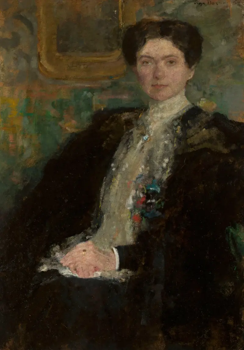 Portrait of Zofia Kirkor-Kiedroń née Grabska (1872–1952) av Olga Boznanska