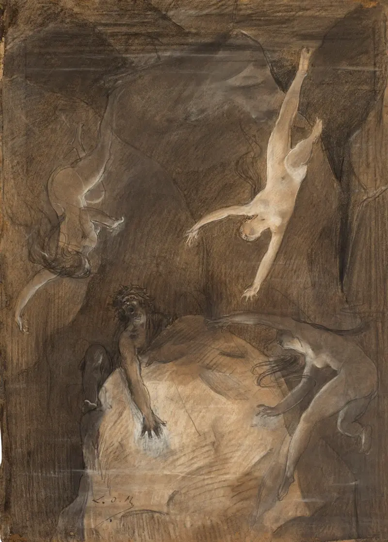 Alberich and the Rhinemaidens av Luc-Olivier Merson