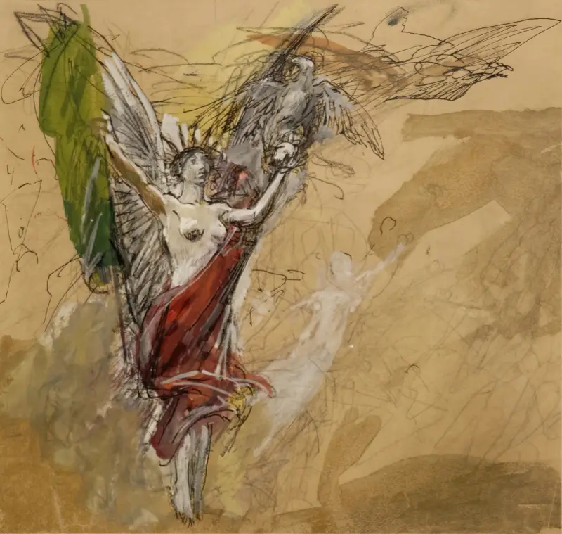 Studie fliegender Gestalten von Luc-Olivier Merson