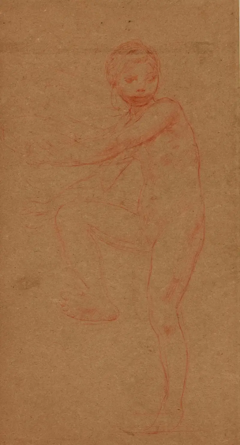 Studie av ung flicka av Luc-Olivier Merson