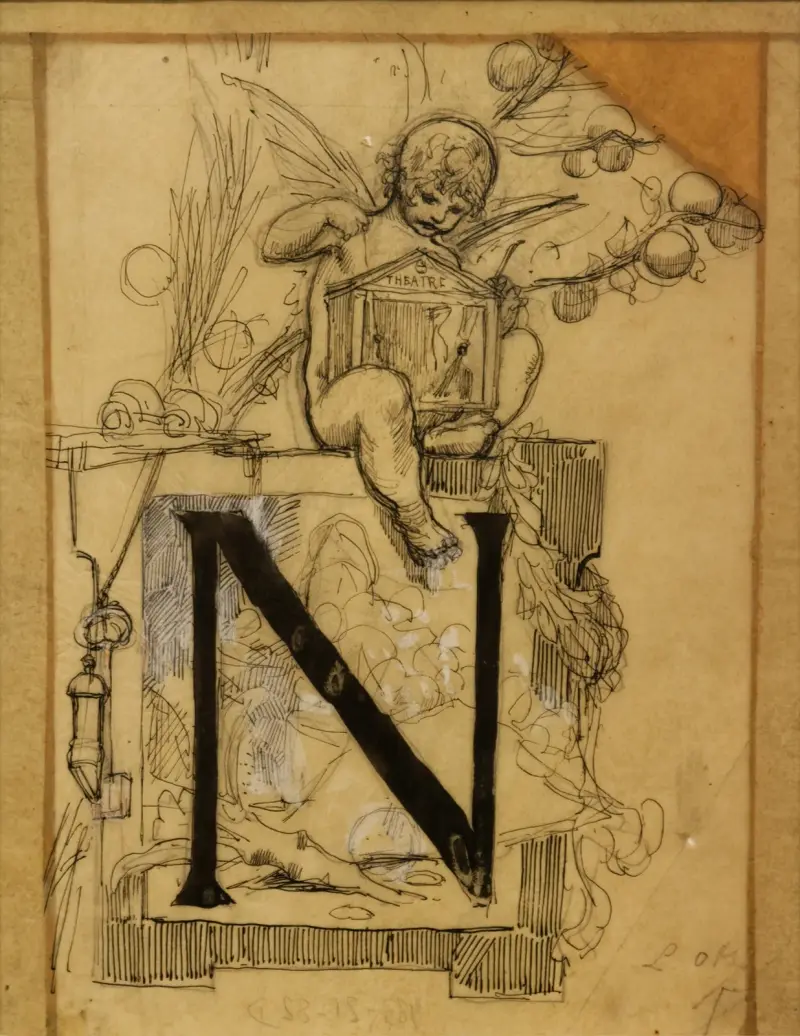 Lettre ornée N av Luc-Olivier Merson