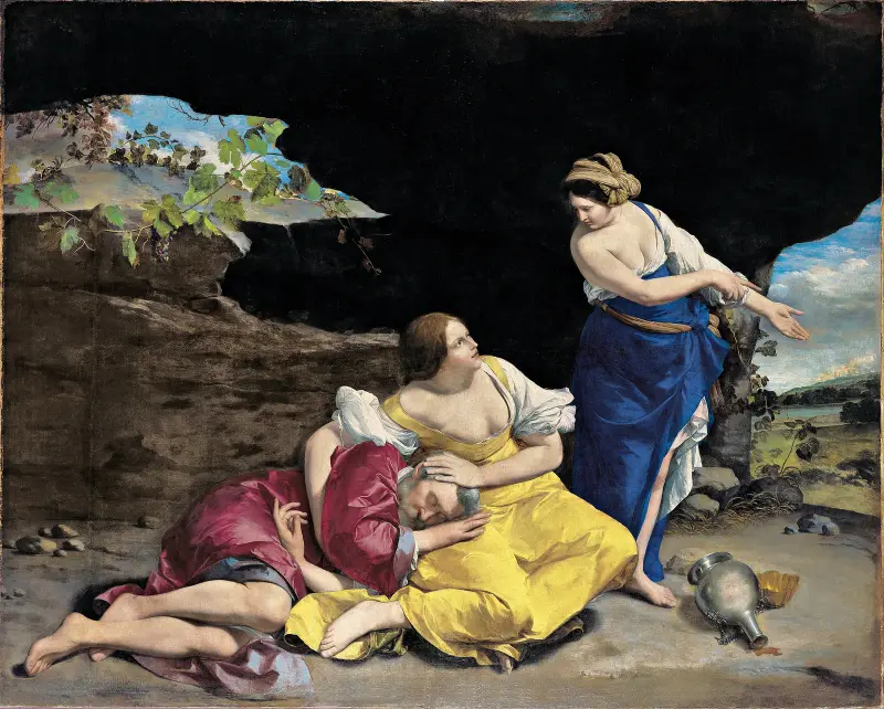 Lot och hans döttrar av Orazio Gentileschi
