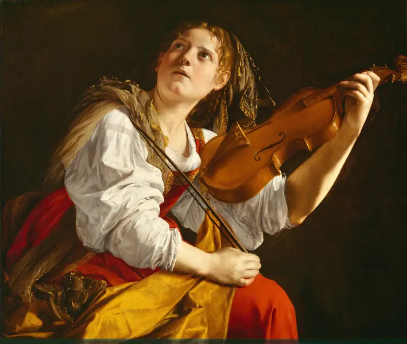 Ung kvinna med violin (Sankta Cecilia) av Orazio Gentileschi